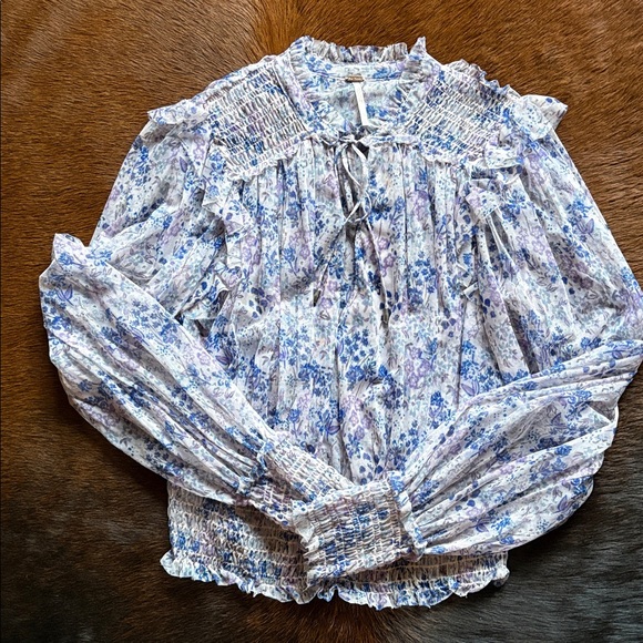 Free People Twyla Print Sheer Top - Picture 4 of 4